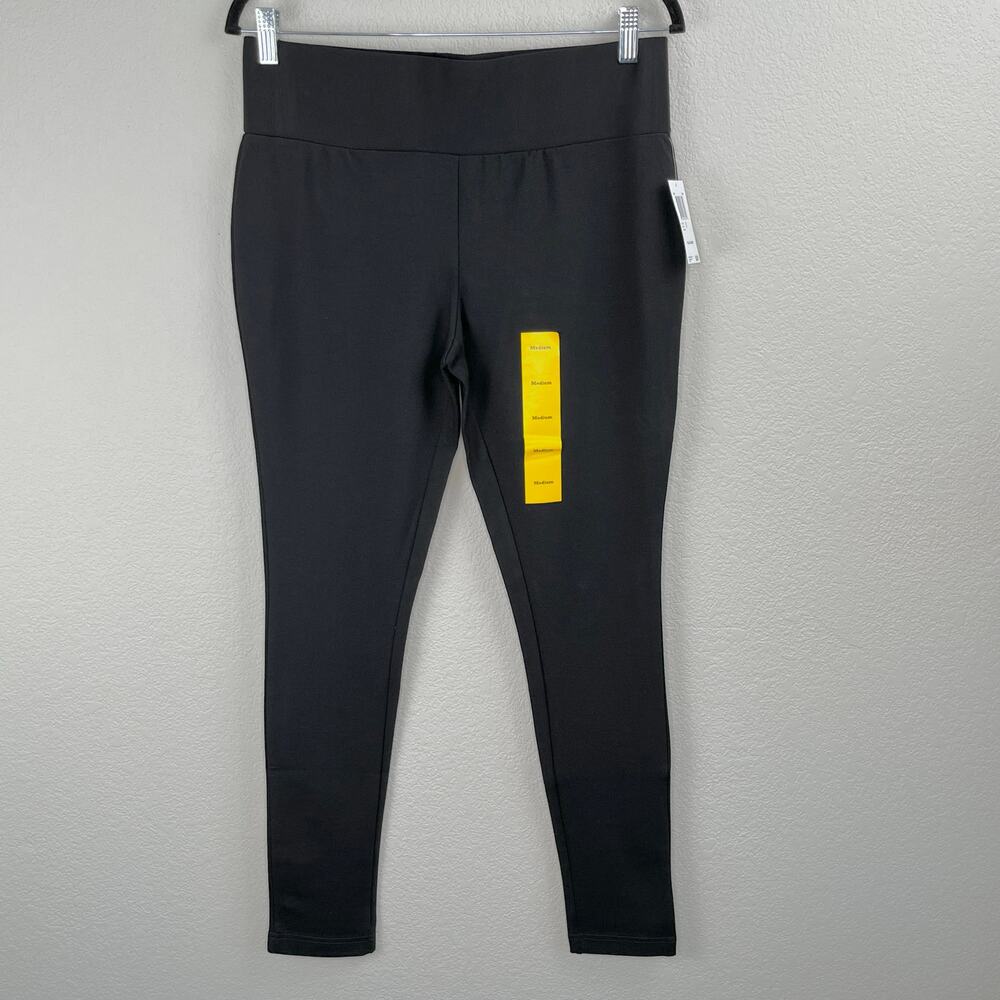 Philosophy Anthropologie High Rise Pull-On Black Leggings Wide Waistband NWT SM - Picture 2 of 9